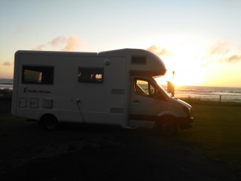 Stunning sunset at Awakino Beach, Taranaki