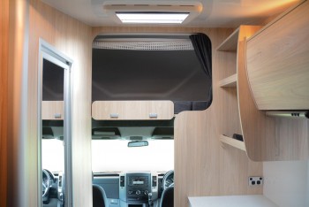 Front double bed space above the drivers cab