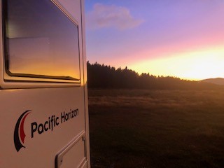 Enjoying sunset at Tekapo